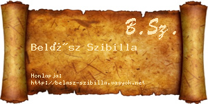 Belász Szibilla névjegykártya